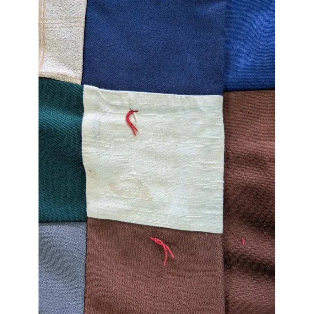 Vintage Handmade Patchwork 68x55 Tied Quilt Rustic Country Fall Cabin Country